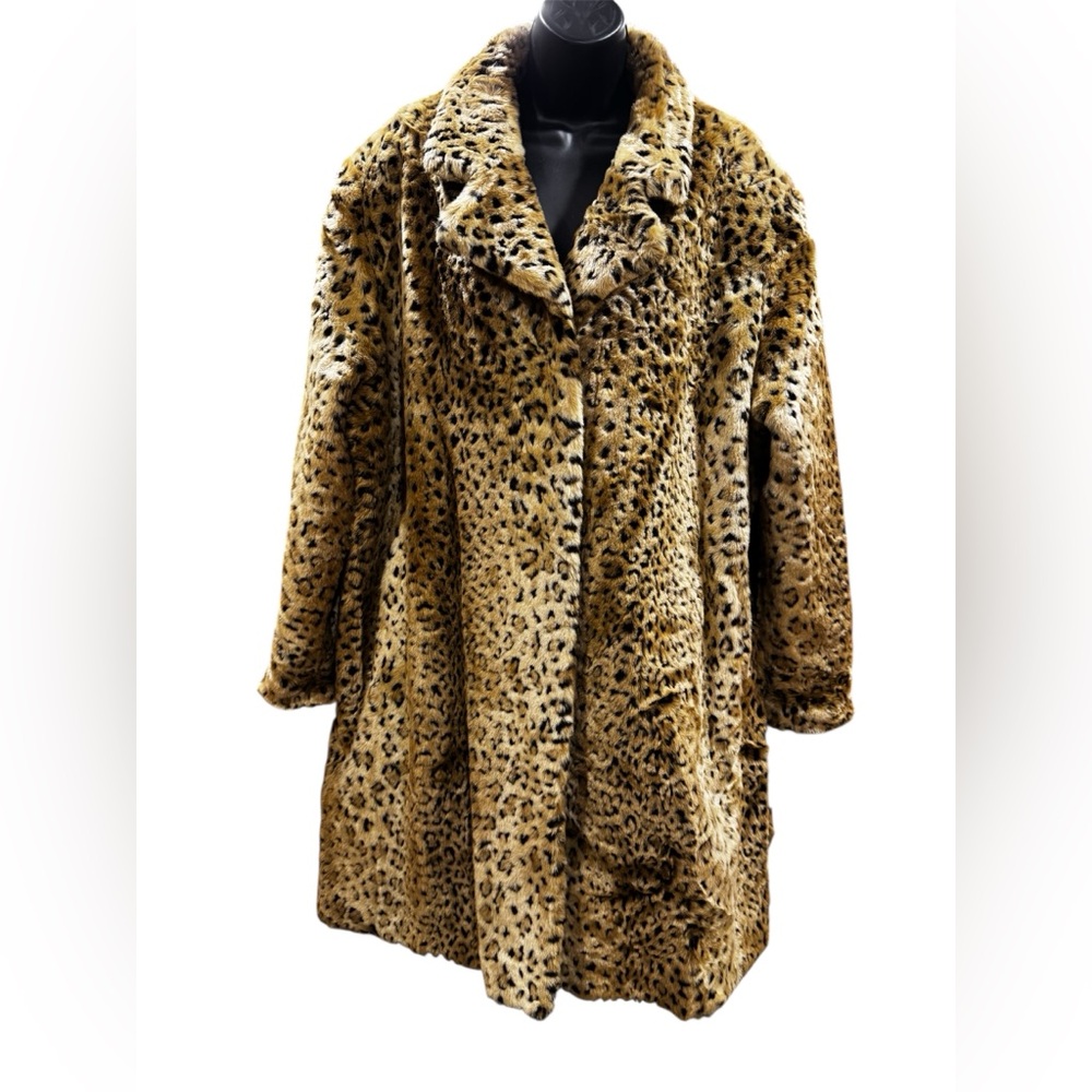 Leopard Print Faux Fur Coat